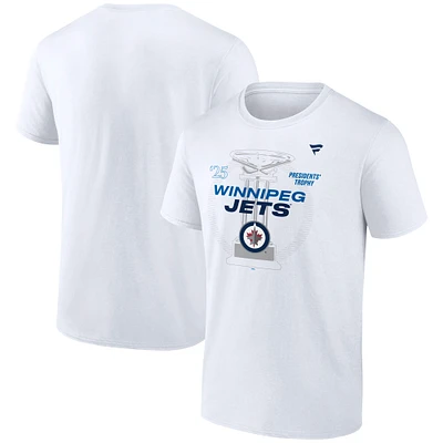 Men's Fanatics White Winnipeg Jets 2025 Presidents' Trophy T-Shirt