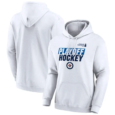 Sweat à capuche blanc Fanatics pour homme des Jets de Winnipeg, édition séries éliminatoires la Coupe Stanley 2025