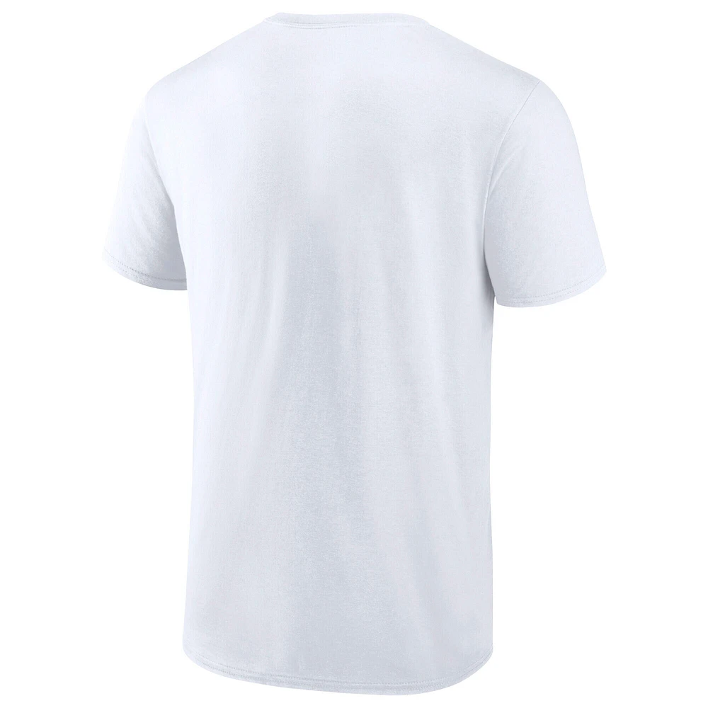 T-shirt blanc Fanatics pour homme des Jets de Winnipeg, éliminatoires la Coupe Stanley 2025