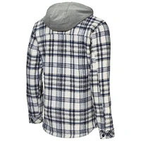 Men's G-III Sports by Carl Banks Navy Winnipeg Jets Pickoff Plaid Fleece Shirt Jacket Hoodie