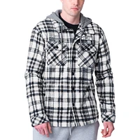 Men's G-III Sports by Carl Banks Navy Winnipeg Jets Pickoff Plaid Fleece Shirt Jacket Hoodie