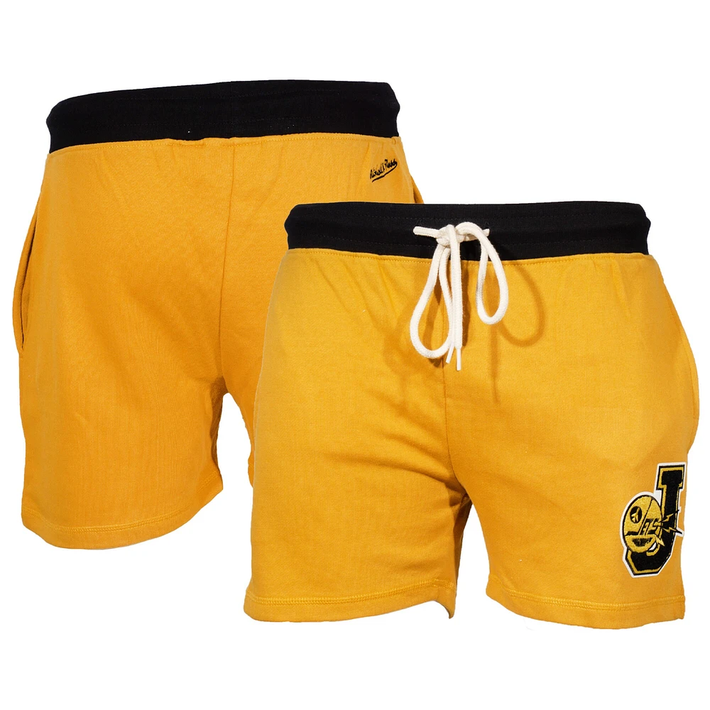 Men's Mitchell & Ness Yellow Winnipeg Jets Eye Of The Tiger Shorts