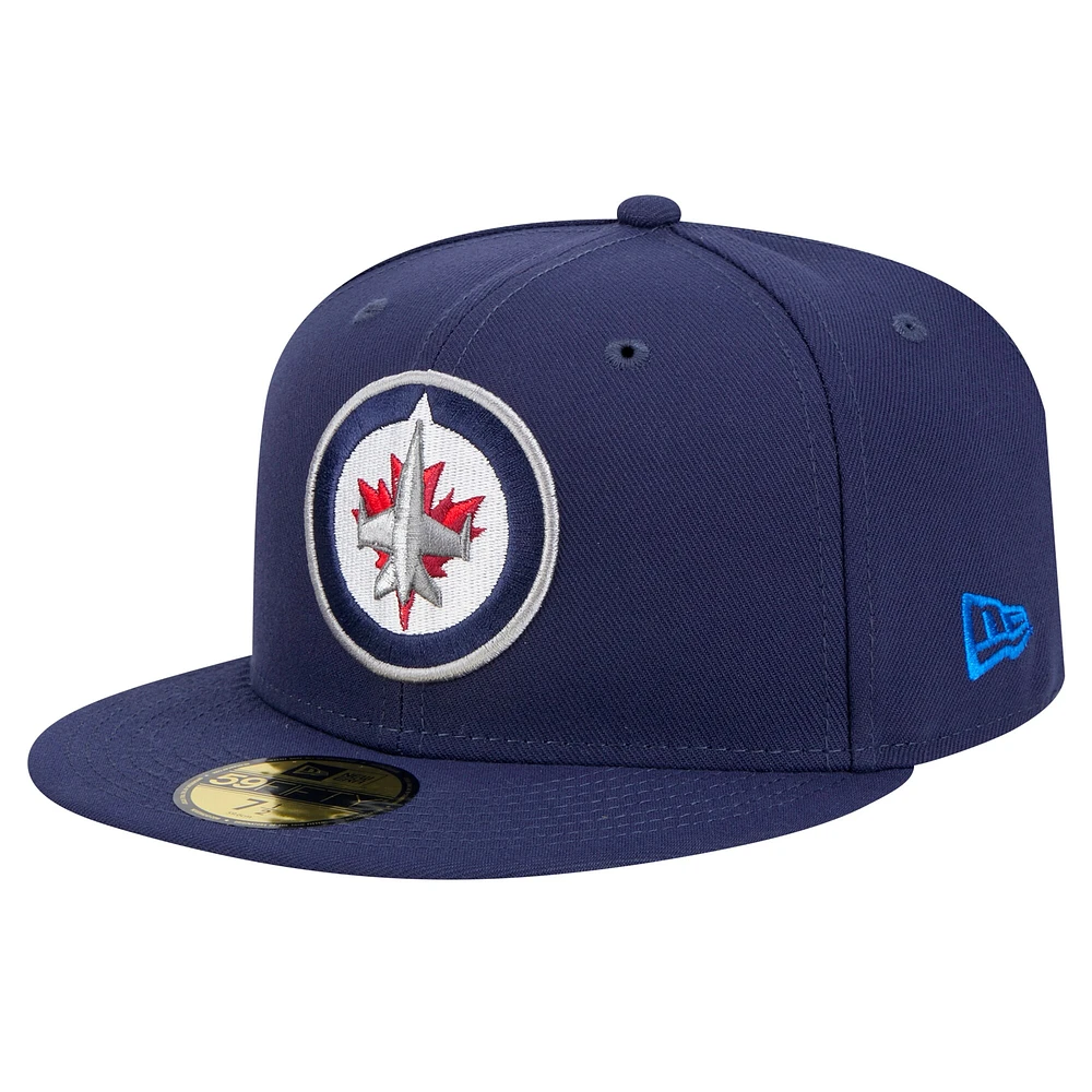 Casquette ajustée Core 59FIFTY pour homme New Era bleu marine des Winnipeg Jets