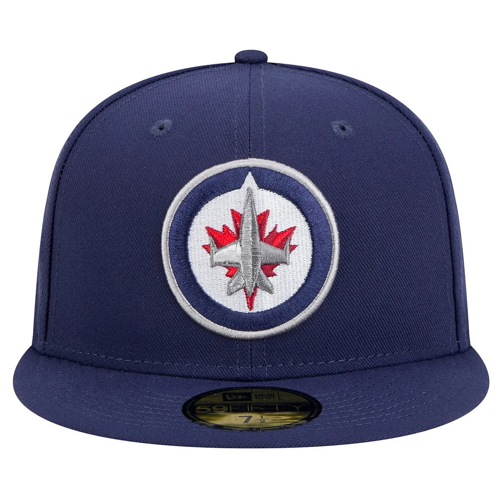Casquette ajustée Core 59FIFTY pour homme New Era bleu marine des Winnipeg Jets