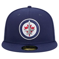 Casquette ajustée Core 59FIFTY pour homme New Era bleu marine des Winnipeg Jets
