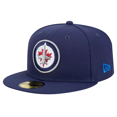 Casquette ajustée Core 59FIFTY pour homme New Era bleu marine des Winnipeg Jets