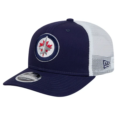 Casquette camionneur extensible 9SEVENTY bleu marine Winnipeg Jets New Era pour homme