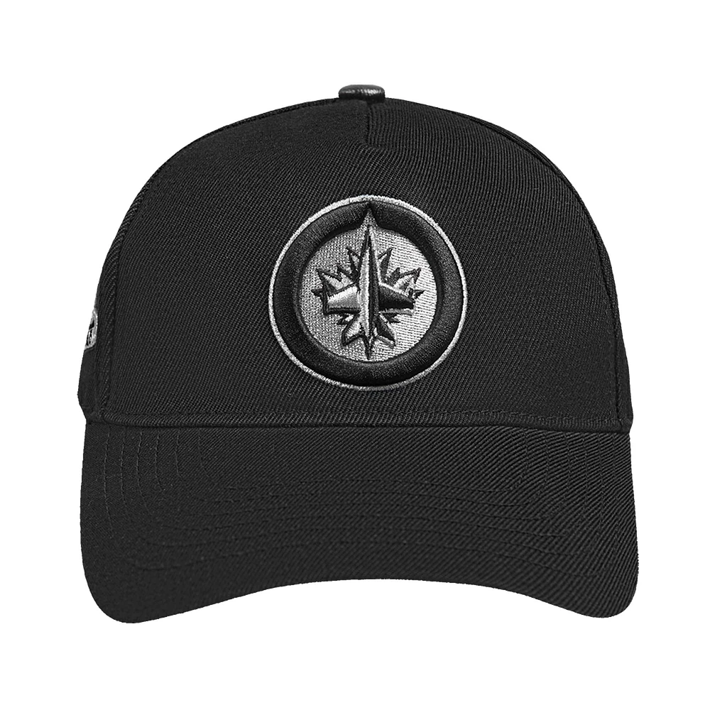 Men's Pro Standard Black Winnipeg Jets Metallic Logo Snapback Hat