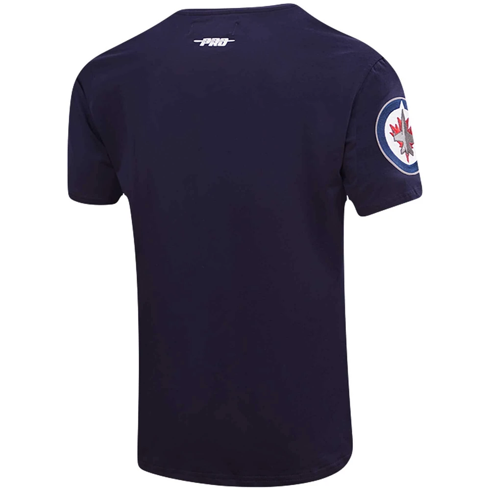 T-shirt en chenille classique des Jets de Winnipeg Pro Standard bleu marine pour homme