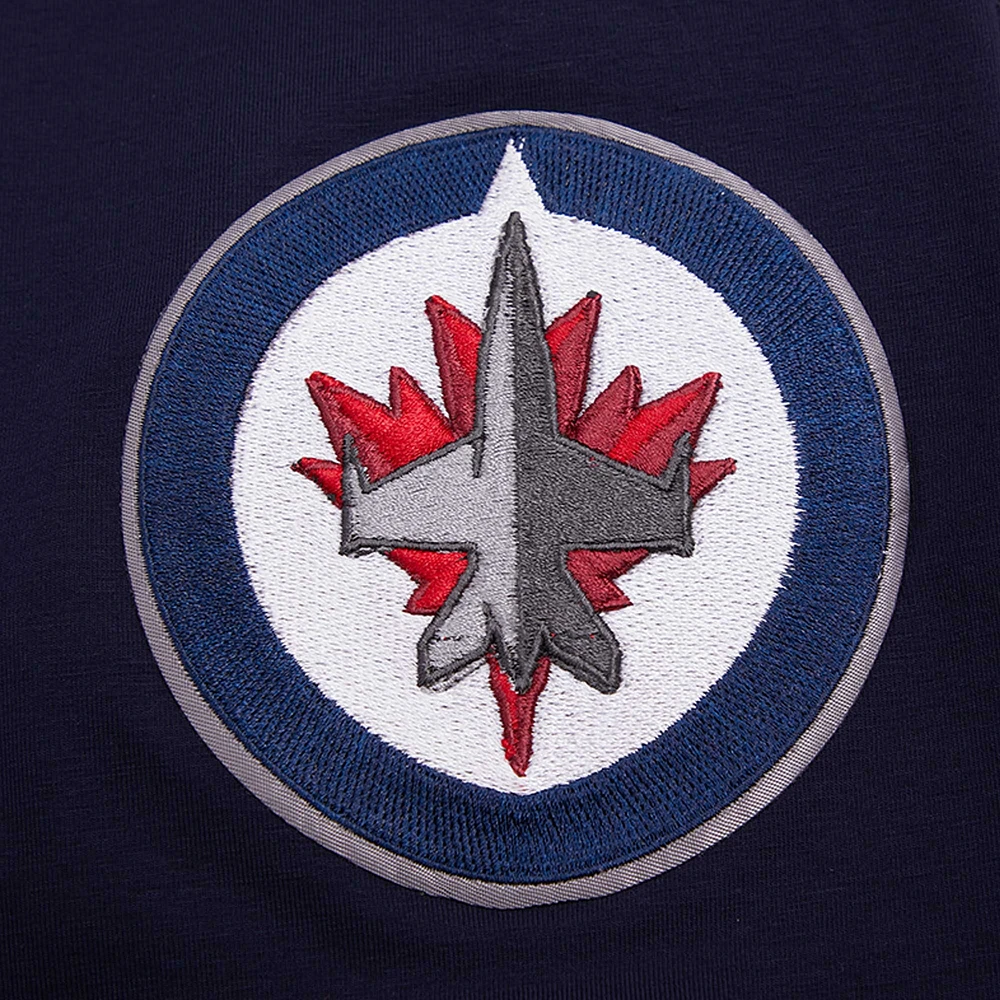 T-shirt en chenille classique des Jets de Winnipeg Pro Standard bleu marine pour homme