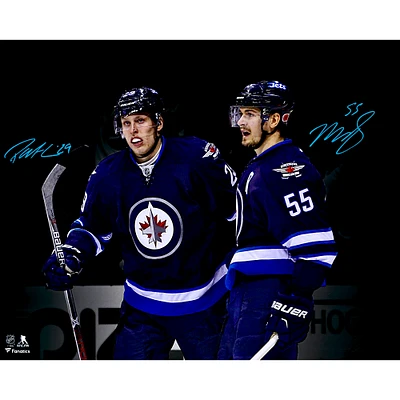 Patrik Laine Mark Scheifele Winnipeg Jets Photographie autographiée avec projecteur 16" x 20"