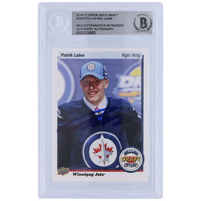 Patrik Laine Winnipeg Jets Autographed 2016-17 Upper Deck Draft Top Draft Pick #DRAFT-31 Beckett Fanatics Witnessed Authenticated Rookie Card