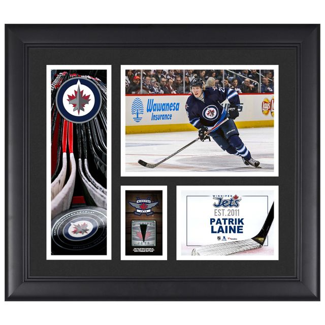 Patrik Laine Winnipeg Jets Collage de joueur encadré 15" x 17" avec un morceau de rondelle utilisée par le jeu