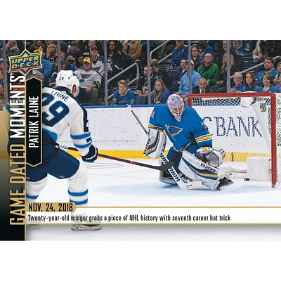 Patrik Laine Winnipeg Jets Unsigned 2018-19 Upper Deck Game Dated Moments #25 Trading Card - Five-Goal Game