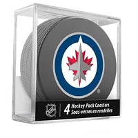 The Sports Vault Winnipeg Jets Four-Piece Puck Coaster Set