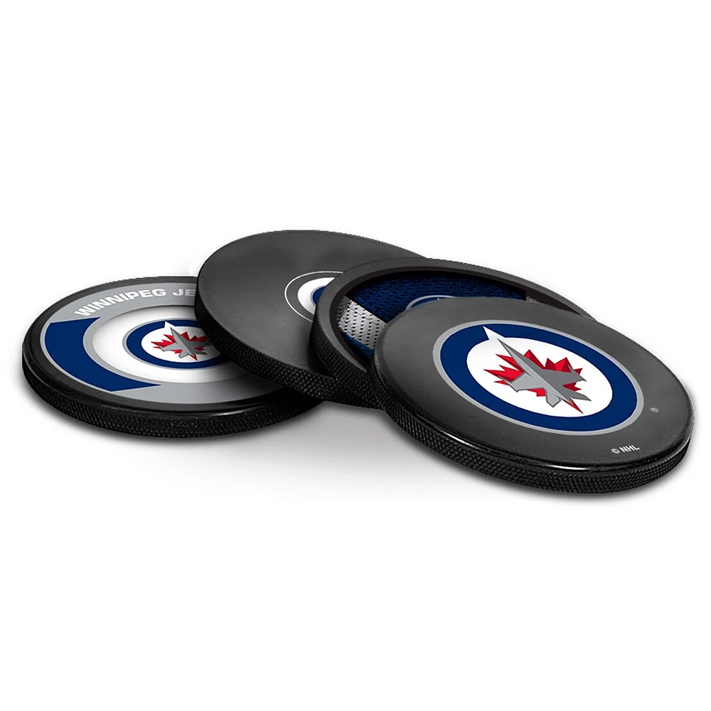 The Sports Vault Winnipeg Jets Four-Piece Puck Coaster Set