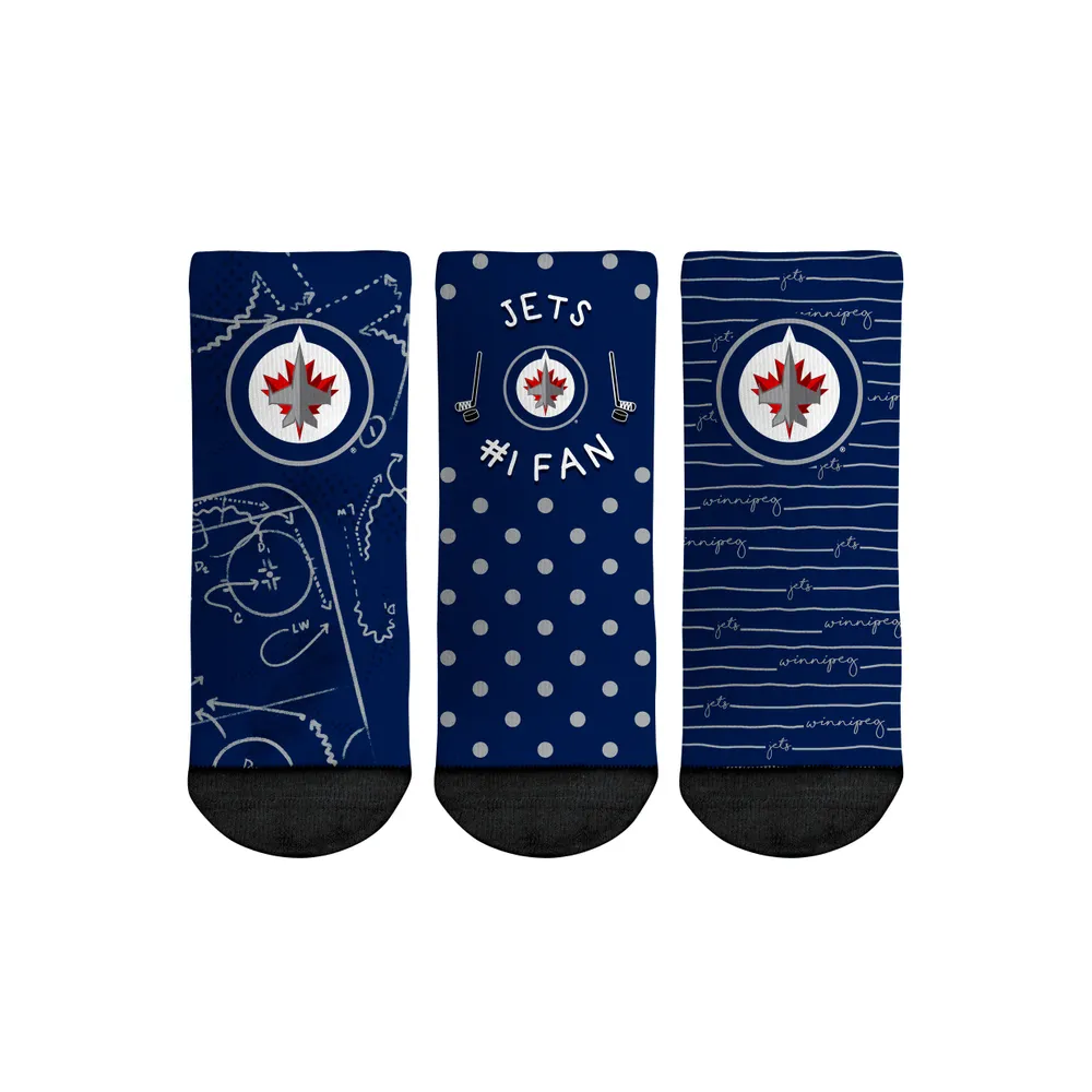 Lids Winnipeg Jets Rock Em Socks Toddler #1 Fan 3-Pack Crew Socks Set