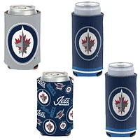 WinCraft Winnipeg Jets mince et 12 oz. Ensemble de 4 refroidisseurs de canettes