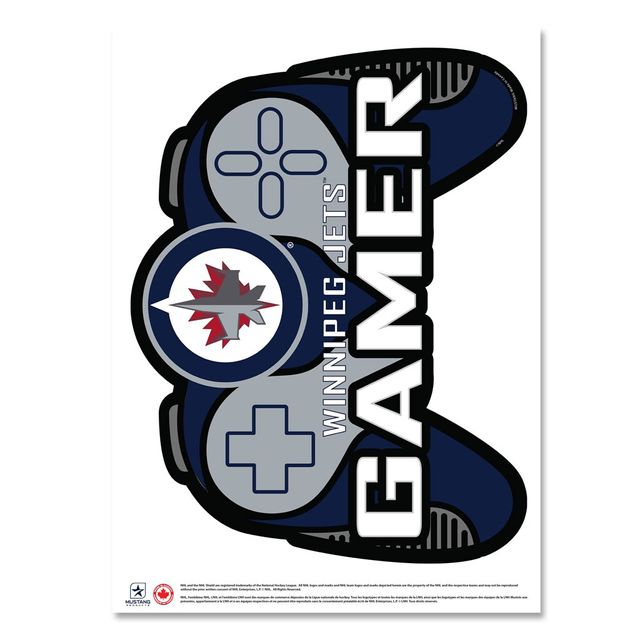 Jets de Winnipeg - Décalcomanie murale 16'' x 22'' Controller Gamer