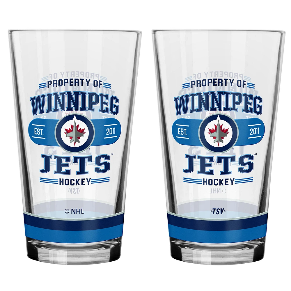 Ensemble de 2 verres à mélange Winnipeg Jets