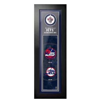 Winnipeg Jets - 6'' x 22'' Logos to History Framed Art