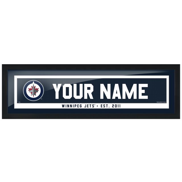 Cadre de barre de nom personnalisé 6'' x 22'' Winnipeg Jets