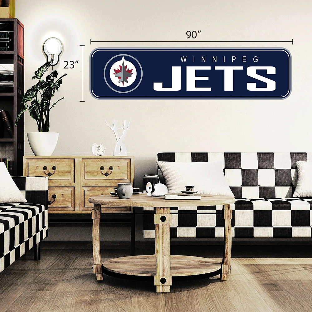 Mur repositionnable 90'' x 23'' Winnipeg Jets - Décalcomanie