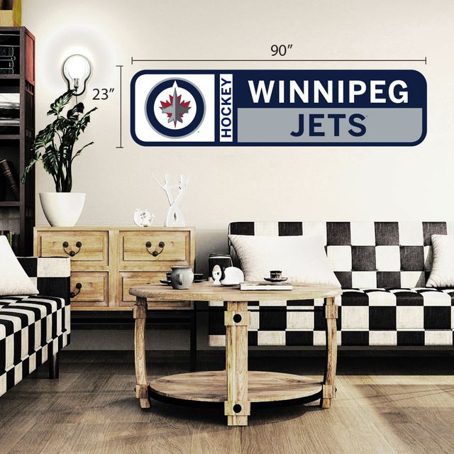 Décalcomanie murale repositionnable avec logo d'équipe 90'' x 23'' des Jets de Winnipeg