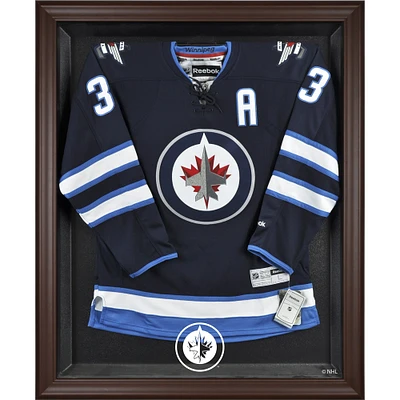 Vitrine de présentation du maillot encadré marron des Jets de Winnipeg