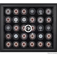 Vitrine de présentation encadrée avec 30 logos de rondelles de hockey des Jets de Winnipeg