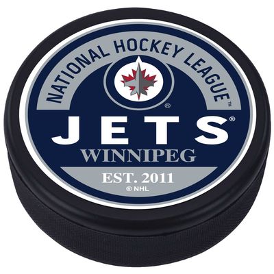 Winnipeg Jets - Textured Block Logo Puck