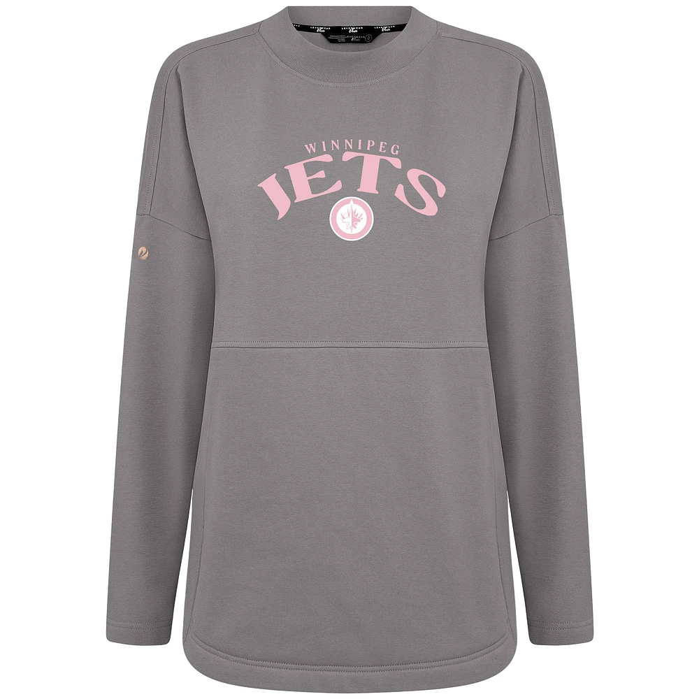 Sweat-shirt à col roulé Beaudry pour la fête des mères Jets de Winnipeg femmes, gris Levelwear