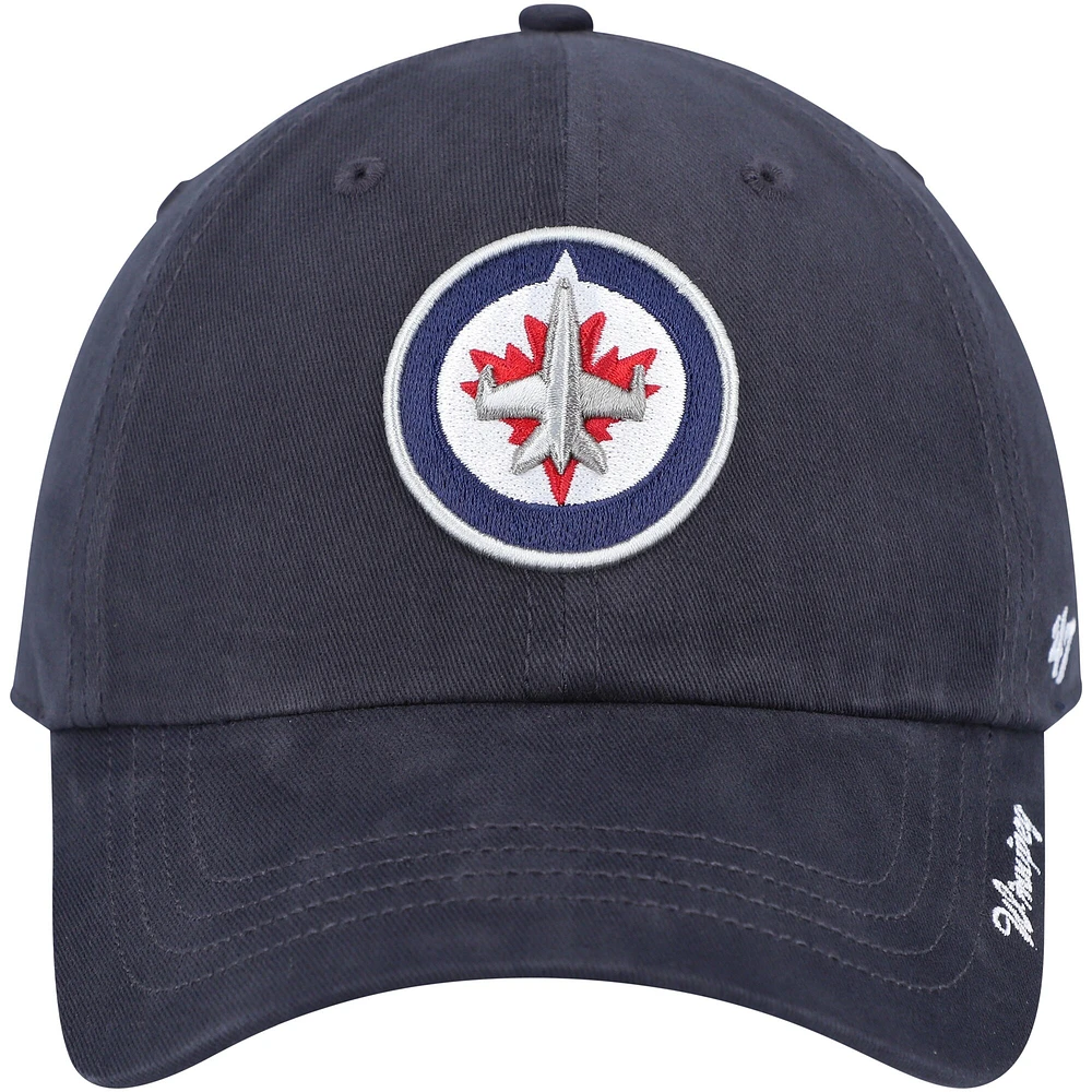 Casquette ajustable Miata Clean Up de l'équipe Miata des Jets de Winnipeg '47 bleu marine pour femmes