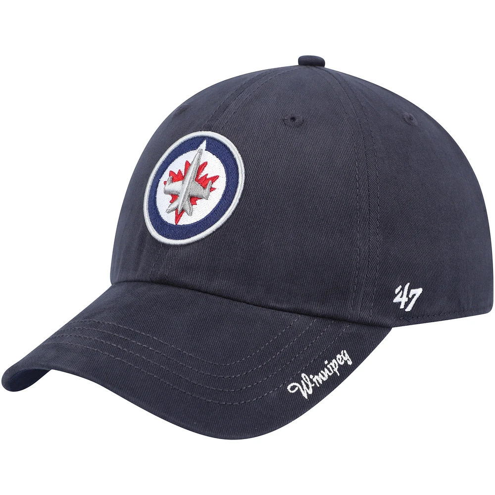 Casquette ajustable Miata Clean Up de l'équipe Miata des Jets de Winnipeg '47 bleu marine pour femmes