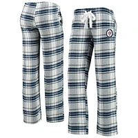 Pantalon en flanelle Concepts Sport bleu marine/gris pour femmes, Jets de Winnipeg Accolade