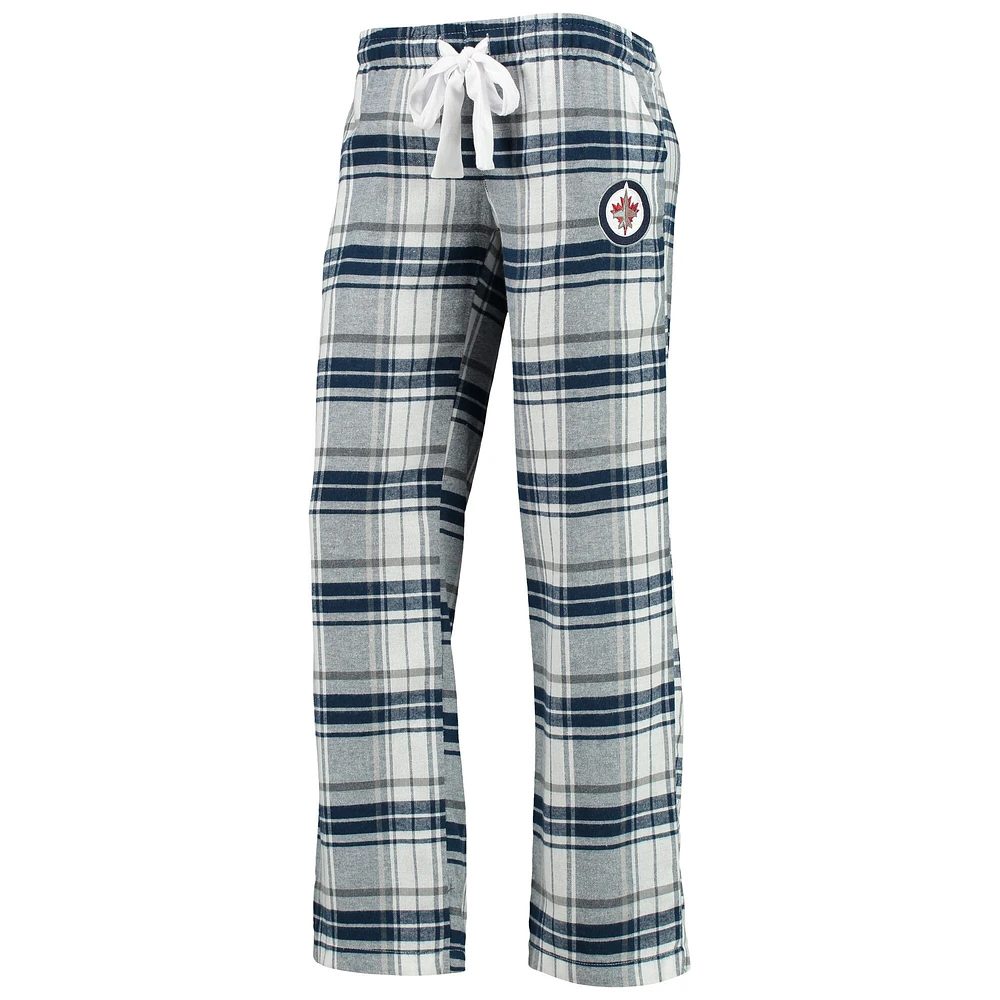 Pantalon en flanelle Concepts Sport bleu marine/gris pour femmes, Jets de Winnipeg Accolade