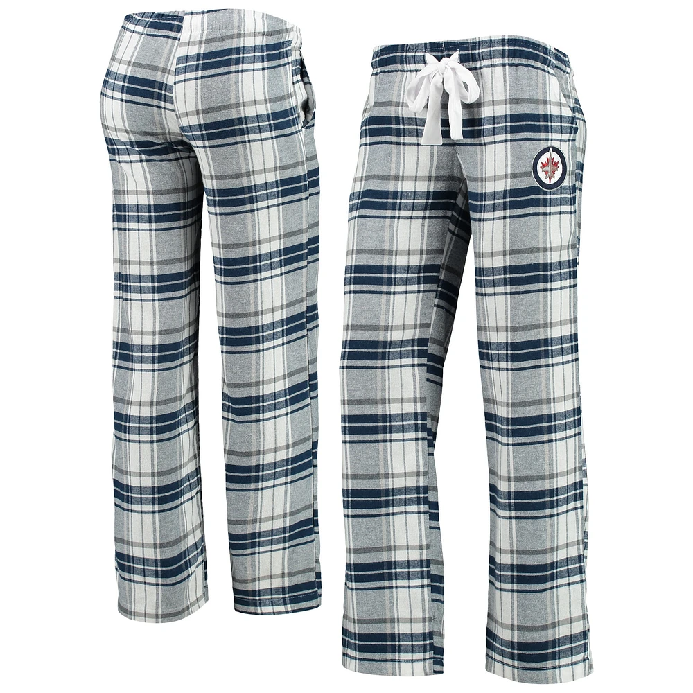 Pantalon en flanelle Concepts Sport bleu marine/gris pour femmes, Jets de Winnipeg Accolade