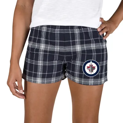 Winnipeg Jets Concepts Sport Women's Ultimate Flannel Shorts - Navy/Gray