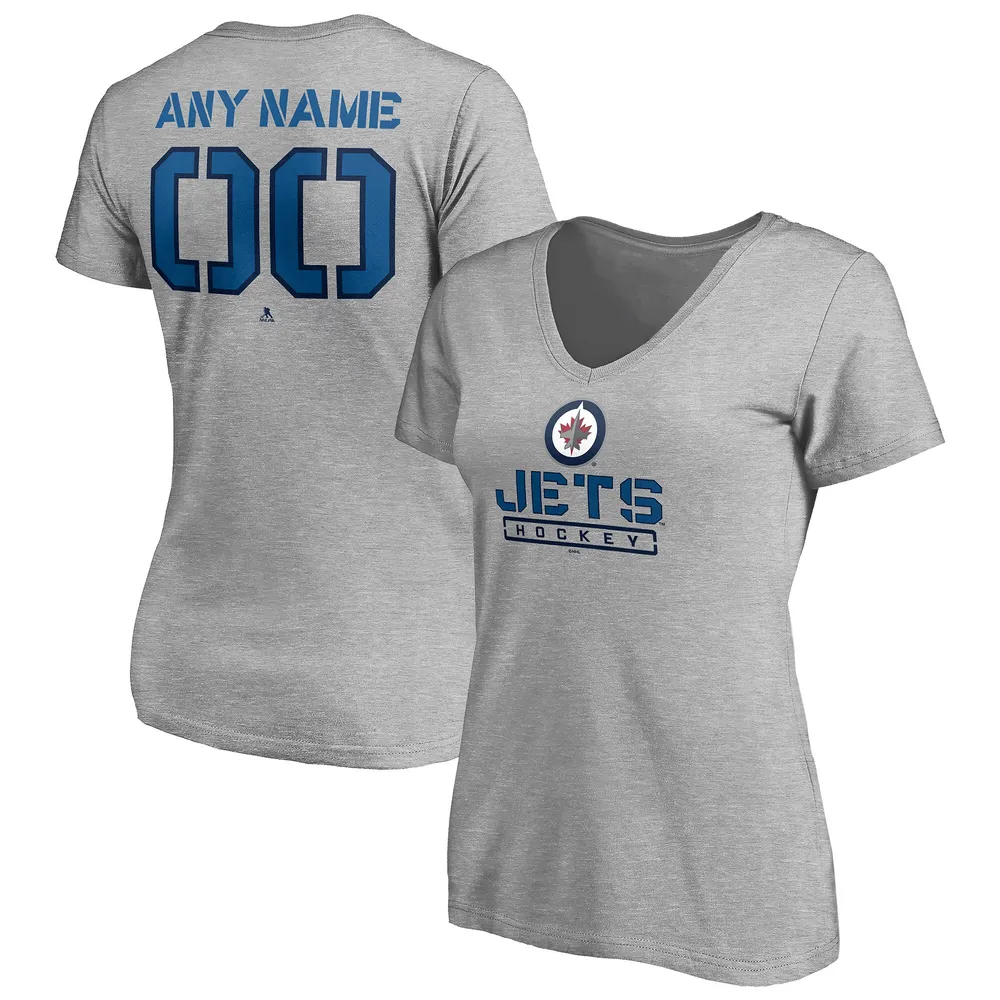 Lids Winnipeg Jets Fanatics Branded Women's Any Name & Number Personalized  Evanston Stencil V-Neck T-Shirt - Gray