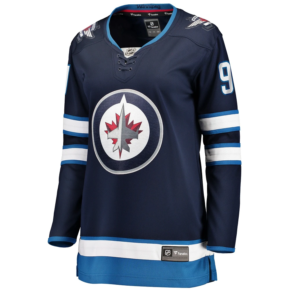 Fanatics pour femmes Cole Perfetti, joueur échappé à domicile des Jets de Winnipeg, bleu marine - Maillot