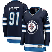 Fanatics pour femmes Cole Perfetti, joueur échappé à domicile des Jets de Winnipeg, bleu marine - Maillot