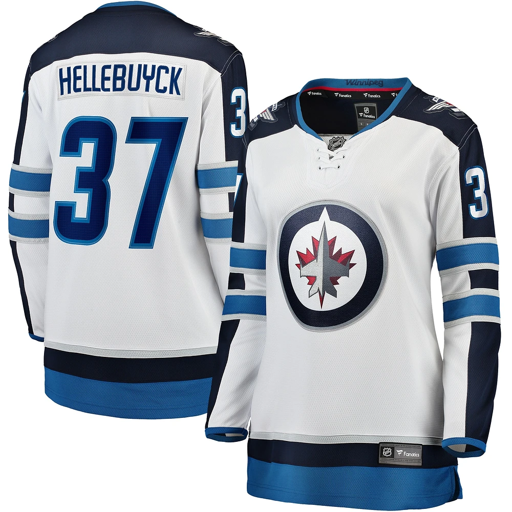 Fanatiques féminines de marque Connor Hellebuyck Blanc Winnipeg Jets Premier Breakaway Away - Maillot joueur