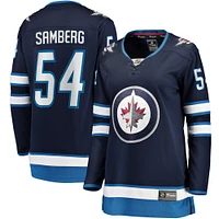 Women's Fanatics Dylan Samberg Navy Winnipeg Jets Home Breakaway Player - Jersey