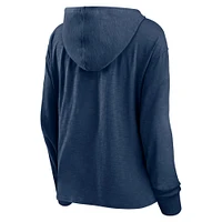 Women's Fanatics  Heather Navy Winnipeg Jets Faded Pullover Hoodie