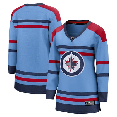 Maillot Fanatics pour femmes, bleu clair, anniversaire des Jets de Winnipeg, Premier Breakaway