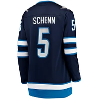 Maillot de joueur échappé à domicile des Jets Winnipeg, bleu marine, Luke Schenn, fanatiques féminines