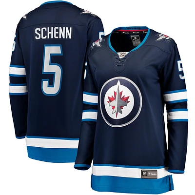 Maillot de joueur échappé à domicile des Jets Winnipeg, bleu marine, Luke Schenn, fanatiques féminines
