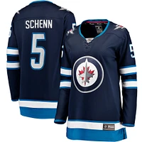 Maillot de joueur échappé à domicile des Jets Winnipeg, bleu marine, Luke Schenn, fanatiques féminines