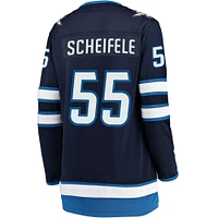 Maillot Breakaway Fanatics Mark Scheifele des Jets de Winnipeg pour femmes, bleu marine