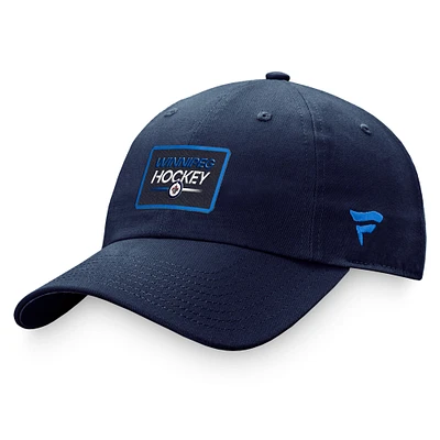 Casquette ajustable authentique Pro Fanatics pour femmes, bleu marine, Jets de Winnipeg